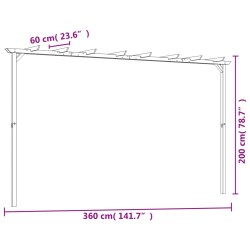 vidaXL Pergola da Giardino Legno di Pino Impregnato 360x200x60 cm