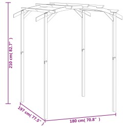 vidaXL Pergola da Giardino Legno di Pino Impregnato 180x197x210 cm