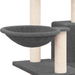    Albero per Gatti con Tiragraffi in Sisal Grigio Scuro 82 cm