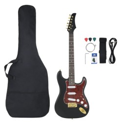 vidaXL Chitarra Elettrica Principianti con Custodia Nera e Oro 4/4 39"