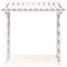    Portalegna Bianco 108x64,5x110 cm in Legno Massello di Pino