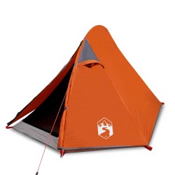 vidaXL Tenda Campeggio 2Persone Grigia e Arancione 267x154x117 Taffetà