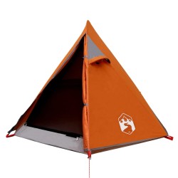 vidaXL Tenda Campeggio 2Persone Grigia e Arancione 267x154x117 Taffetà