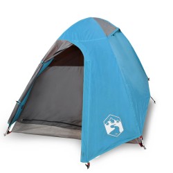 vidaXL Tenda da Campeggio 2 Persone Blu 254x135x112 cm Taffetà 185T