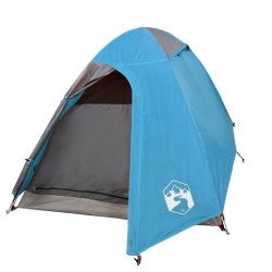 vidaXL Tenda da Campeggio 2 Persone Blu 254x135x112 cm Taffetà 185T