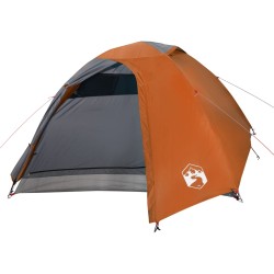 vidaXL Tenda Campeggio 4Persone Grigia e Arancione 267x272x145 Taffetà