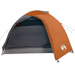 vidaXL Tenda Campeggio 4Persone Grigia e Arancione 267x272x145 Taffetà