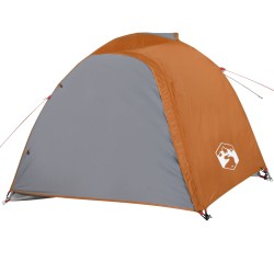 vidaXL Tenda Campeggio 4Persone Grigia e Arancione 267x272x145 Taffetà