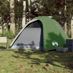 vidaXL Tenda da Campeggio 4 Persone Verde 267x272x145 cm Taffetà 185T