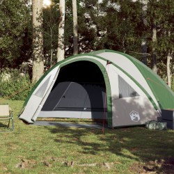 vidaXL Tenda da Campeggio 4 Persone Verde 300x250x132 cm Taffetà 185T