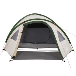 vidaXL Tenda da Campeggio 4 Persone Verde 300x250x132 cm Taffetà 185T