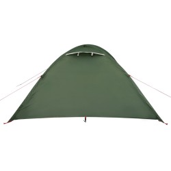 vidaXL Tenda da Campeggio 4 Persone Verde 300x250x132 cm Taffetà 185T