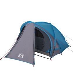 vidaXL Tenda da Campeggio 2 Persone Blu 320x140x120 cm Taffetà 185T