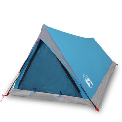 vidaXL Tenda da Campeggio 2 Persone Blu 200x120x88/62 cm Taffetà 185T