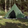 vidaXL Tenda da Campeggio 4 Persone Verde 367x367x259 cm Taffetà 185T