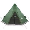 vidaXL Tenda da Campeggio 4 Persone Verde 367x367x259 cm Taffetà 185T