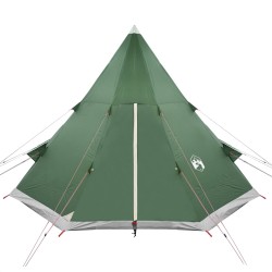 vidaXL Tenda da Campeggio 4 Persone Verde 367x367x259 cm Taffetà 185T