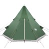 vidaXL Tenda da Campeggio 4 Persone Verde 367x367x259 cm Taffetà 185T