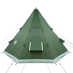 vidaXL Tenda da Campeggio 4 Persone Verde 367x367x259 cm Taffetà 185T