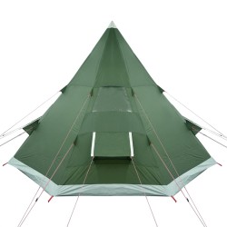 vidaXL Tenda da Campeggio 4 Persone Verde 367x367x259 cm Taffetà 185T