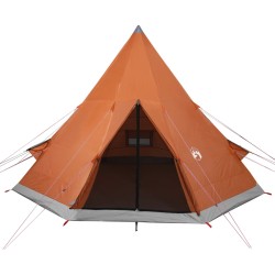 vidaXL Tenda Campeggio 4Persone Grigia e Arancione 367x367x259 Taffetà