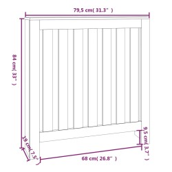    Copertura Termosifone Bianca 79,5x19x84 cm Legno Massello Pino