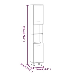 vidaXL Set Mobili da Bagno 3 pz Grigio Sonoma in Legno ingegnerizzato