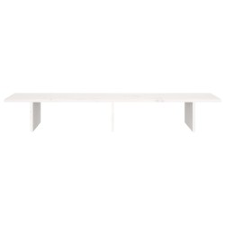 Supporto per Monitor Bianco 100x27x15 cm Legno Massello di Pino