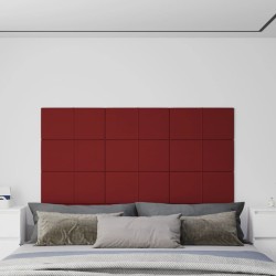 Pannelli Murali 12 pz Rosso Vino 60x30 cm in Tessuto 2,16 m²