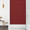 Pannelli Murali 12 pz Rosso Vino 60x30 cm in Tessuto 2,16 m²