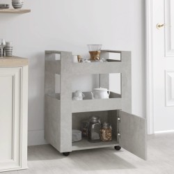 Carrello da Cucina Grigio cemento 60x45x80 cm Legno ingegnerizzato