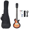 vidaXL Chitarra Elettrica da Bambini con Custodia Marrone Nera 3/4 30"