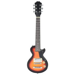 vidaXL Chitarra Elettrica da Bambini con Custodia Marrone Nera 3/4 30"