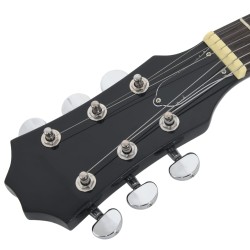 vidaXL Chitarra Elettrica da Bambini con Custodia Marrone Nera 3/4 30"