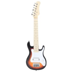 vidaXL Chitarra Elettrica Bambini con Custodia Marrone Bianca 3/4 30"