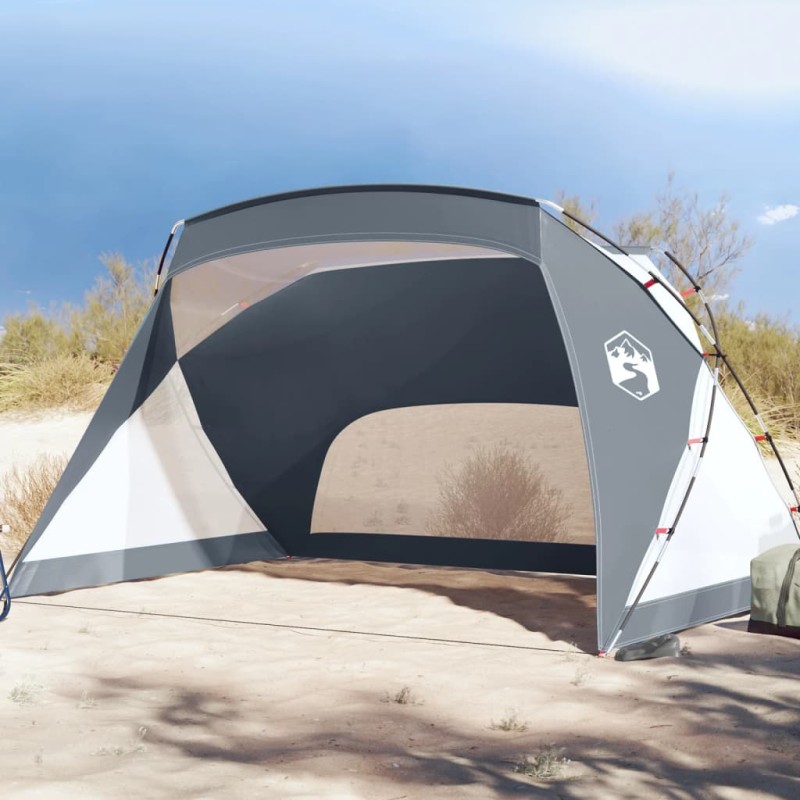 vidaXL Tenda da Spiaggia Grigia 274x178x170/148 cm Taffetà 185T