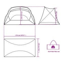 vidaXL Tenda da Spiaggia Grigia 274x178x170/148 cm Taffetà 185T