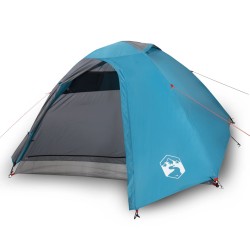 vidaXL Tenda da Campeggio 4 Persone Blu 267x272x145 cm Taffetà 185T