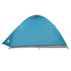 vidaXL Tenda da Campeggio 4 Persone Blu 267x272x145 cm Taffetà 185T