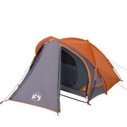 vidaXL Tenda Campeggio 2Persone Grigia e Arancione 320x140x120 Taffetà