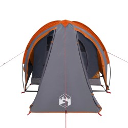 vidaXL Tenda Campeggio 2Persone Grigia e Arancione 320x140x120 Taffetà