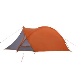 vidaXL Tenda Campeggio 2Persone Grigia e Arancione 320x140x120 Taffetà