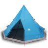 vidaXL Tenda da Campeggio 4 Persone Blu 367x367x259 cm Taffetà 185T