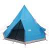 vidaXL Tenda da Campeggio 4 Persone Blu 367x367x259 cm Taffetà 185T