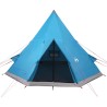 vidaXL Tenda da Campeggio 4 Persone Blu 367x367x259 cm Taffetà 185T