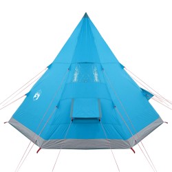 vidaXL Tenda da Campeggio 4 Persone Blu 367x367x259 cm Taffetà 185T