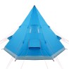 vidaXL Tenda da Campeggio 4 Persone Blu 367x367x259 cm Taffetà 185T