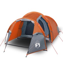 vidaXL Tenda Campeggio 4Persone Grigia e Arancione 360x135x105 Taffetà