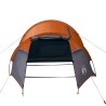 vidaXL Tenda Campeggio 4Persone Grigia e Arancione 360x135x105 Taffetà