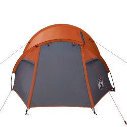 vidaXL Tenda Campeggio 4Persone Grigia e Arancione 360x135x105 Taffetà